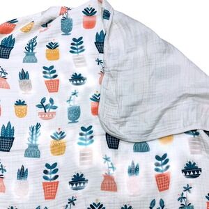 Captain Silly Pants Potted Plant Triple Layer Bamboo Muslin Kids 48"x48" SOFT